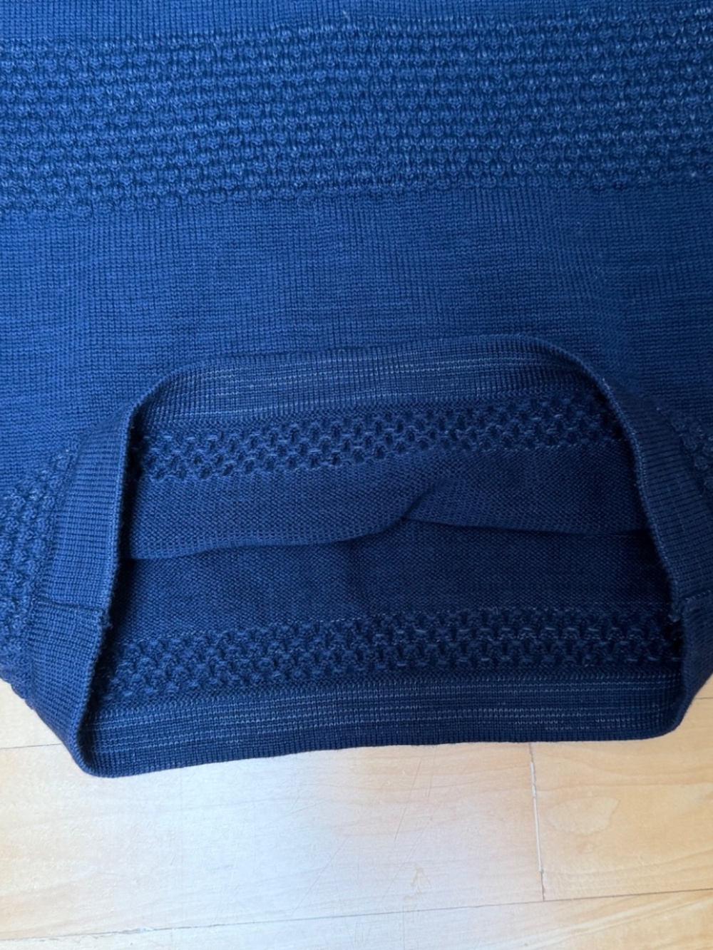 S.N.S. Herning Navy Wool Turtleneck Fisherman's Sweater : Unisex Sz 'S' - Picture 9 of 16